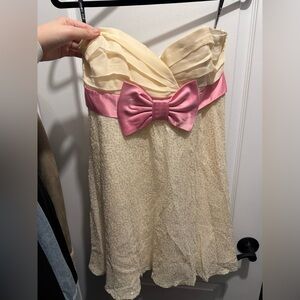Vintage betsey Johnson white and pink dress